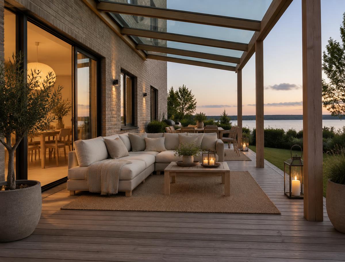 Terrasse med pergola